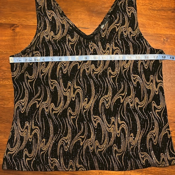 Jump Apparel Women's Black & Bronze  Metallic Sparkle Tank Size XL - Picture 4 of 6